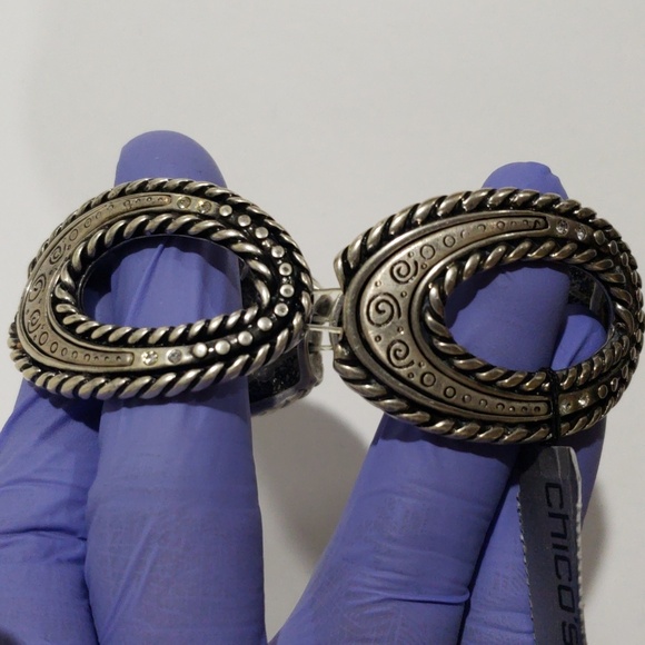 Chico’s Silver Ornate Metalwork Stretch Bracelet – Women’s Fashion Jewelry - Picture 9 of 10
